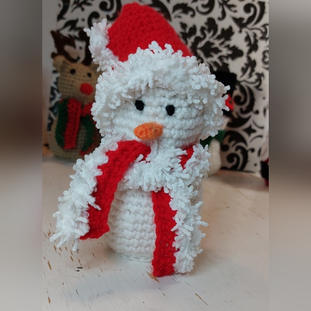Christmas Crochet Santa Snowman Handmade (by me!) Holiday Decoration Unique Gift